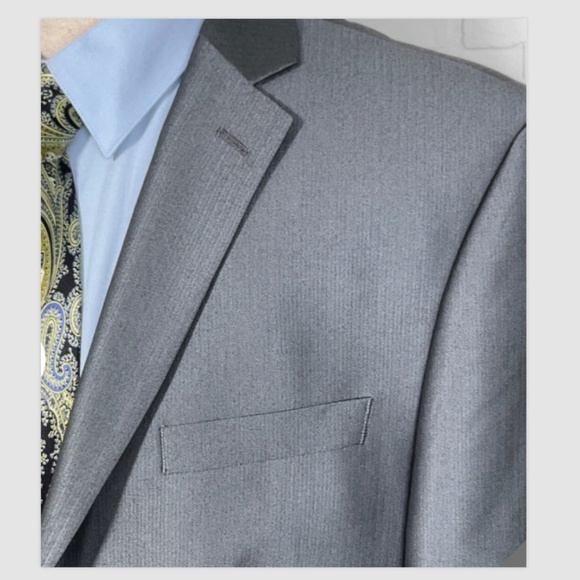 Mens 2pc Calvin Klein suit grey silver 42L excellent condition - Picture 3 of 16